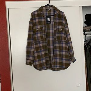 Flannel. Olive green, blue, yellow